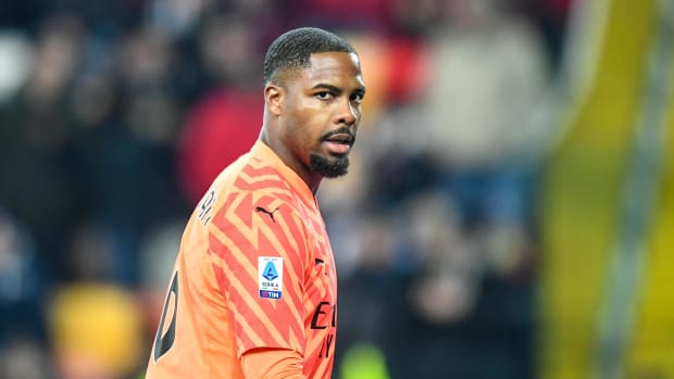 AC Milan goalkeeper Mike Maignan pictured during his team's 3-2 win at Udinese in January 2024